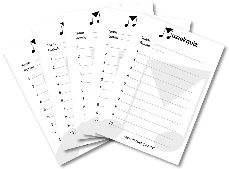 muziekquiz notitieblokken